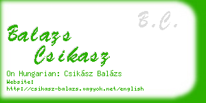 balazs csikasz business card