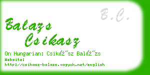 balazs csikasz business card